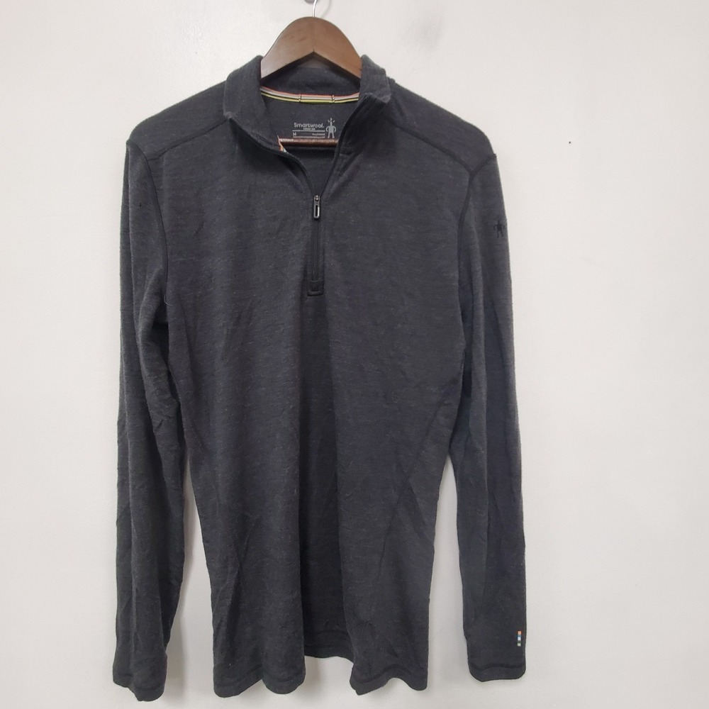 Smartwool Mens 250 Merino Wool Zip Pullover Size M Base Layer Outdoor Hiking